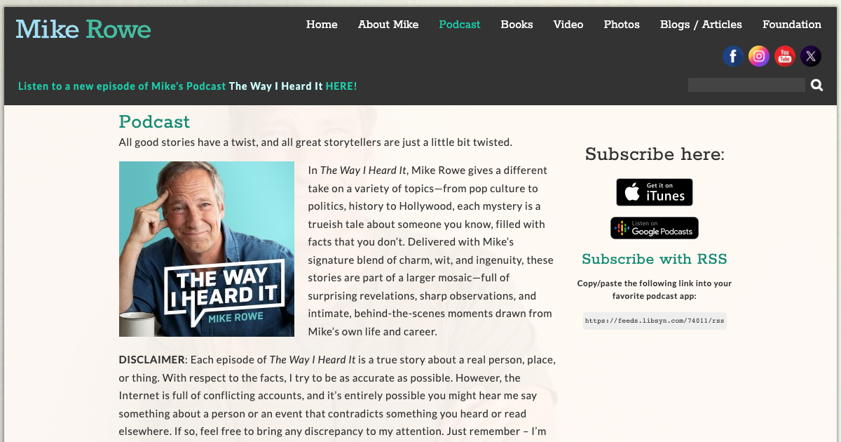 The Way I Heard It with Mike Rowe